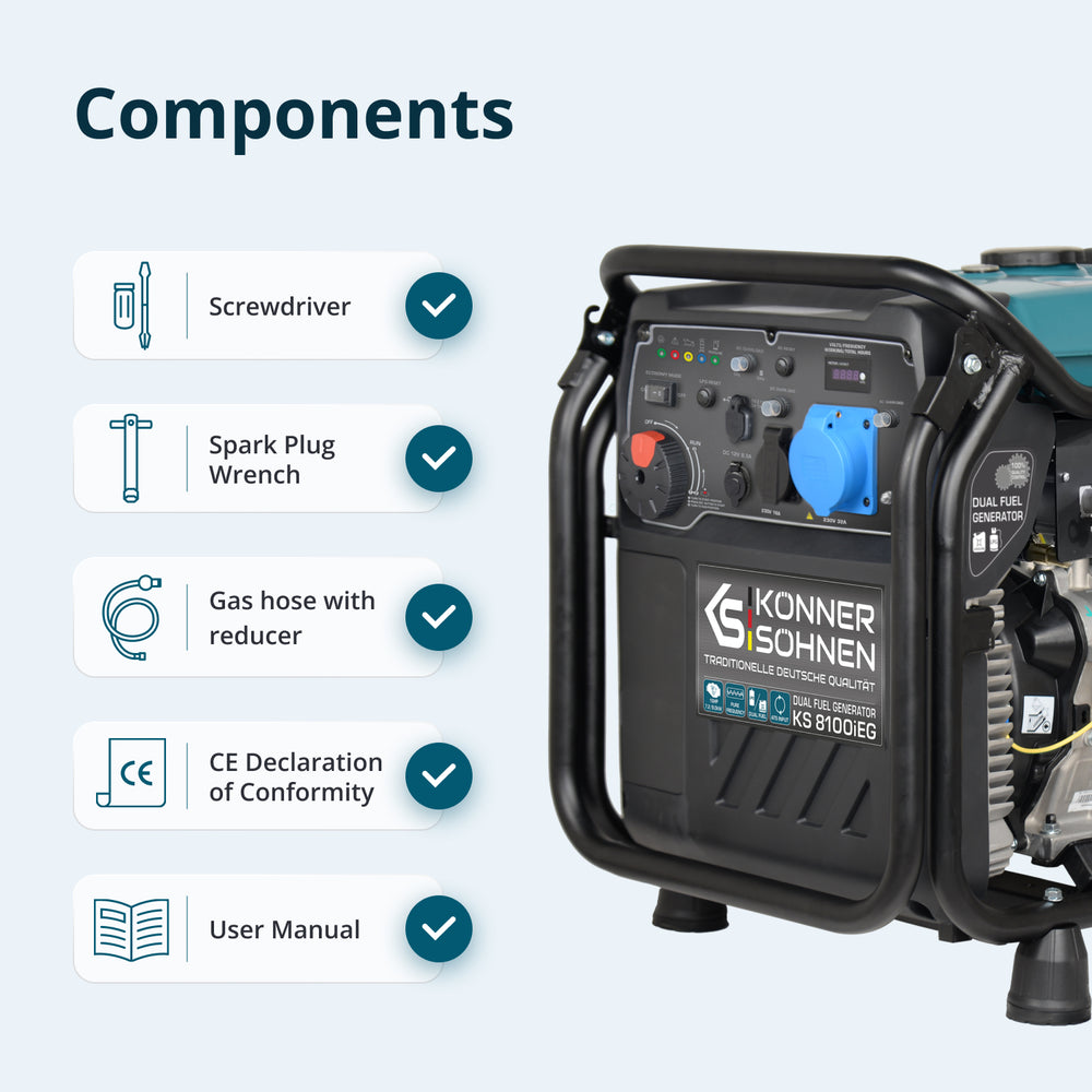 Invertorový generátor na LPG/benzín KS 8100iEG