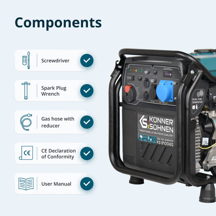 Invertorový generátor na LPG/benzín KS 8100iEG
