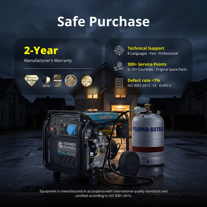 Invertorový generátor na LPG/benzín KS 8100iEG