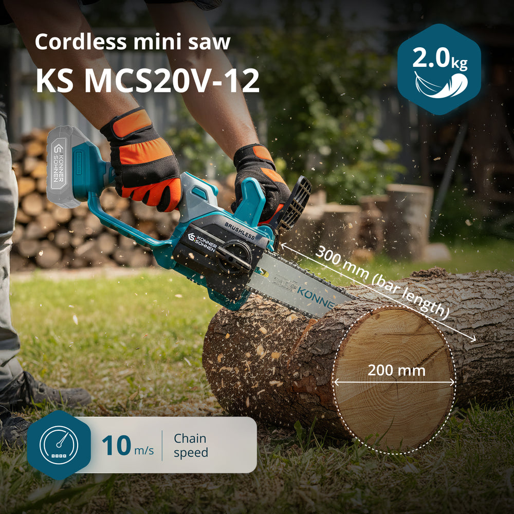 Ασύρματο Μίνι Αλυσοπρίονο KS MCS20V-12