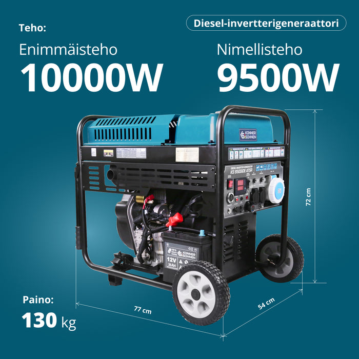 Diesel-invertterigeneraattori KS 9500iDЕ ATSR