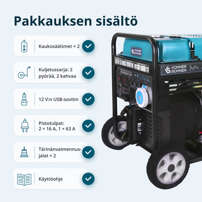 Diesel-invertterigeneraattori KS 9500iDЕ ATSR