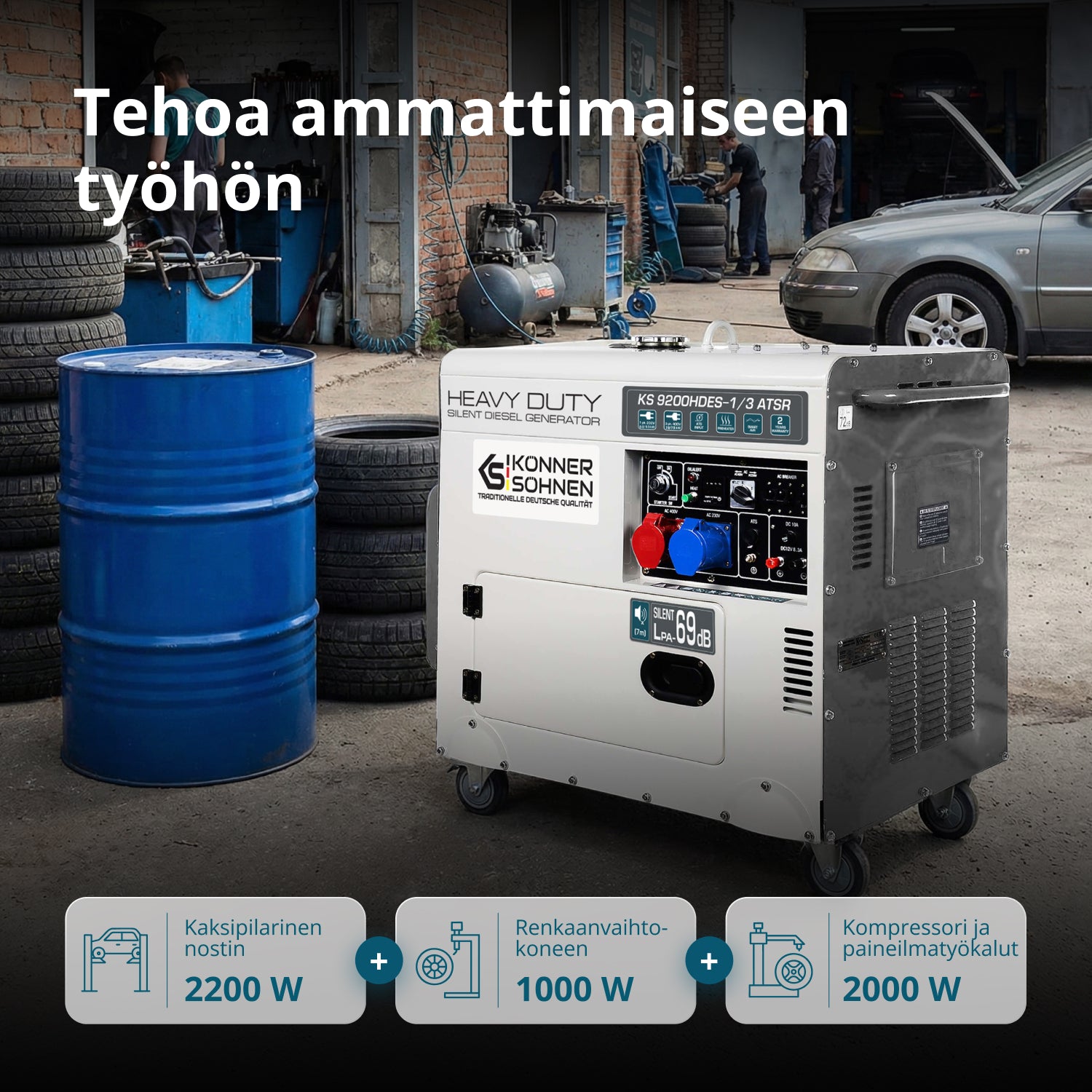 Dieselgeneraattori 'Könner & Söhnen' KS 9200HDES-1/3 ATSR (EURO V)