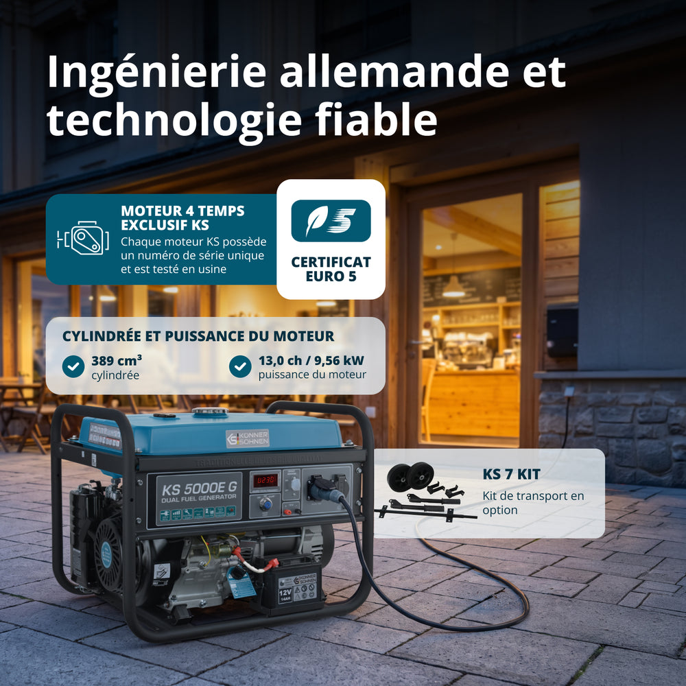 Groupe électrogène à essence/gaz "Könner & Söhnen" KS 5000E G