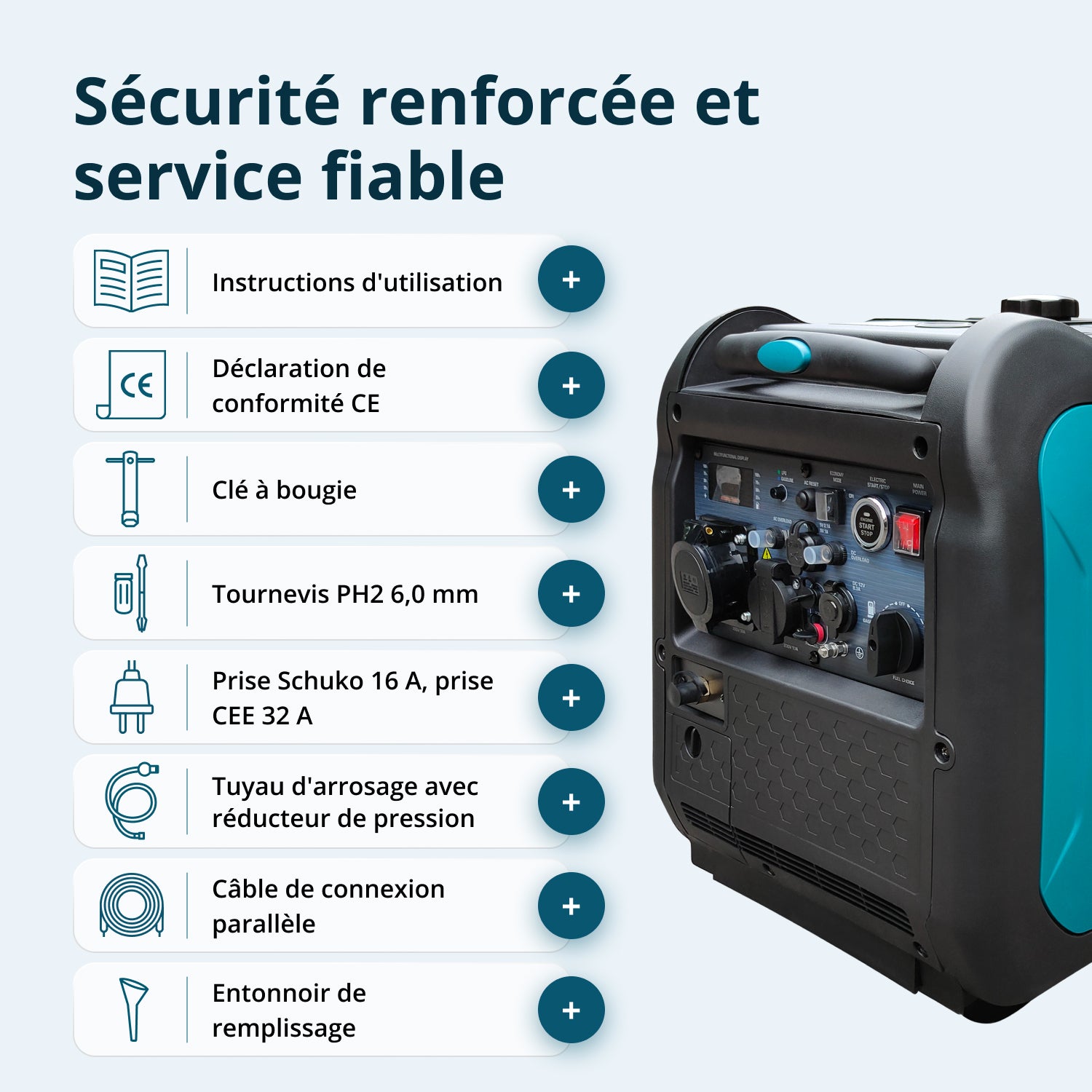 Groupe électrogène à essence-gaz de type inverter KS 5500iEG S