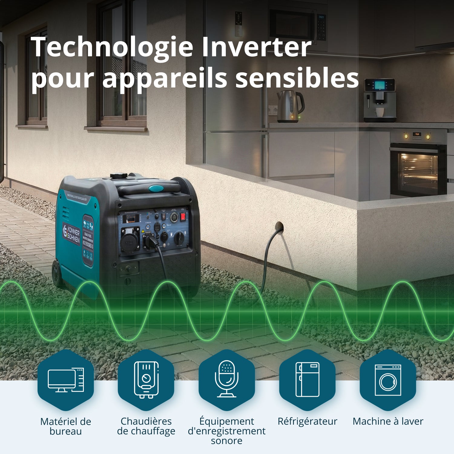 Groupe électrogène à essence-gaz de type inverter KS 5500iEG S