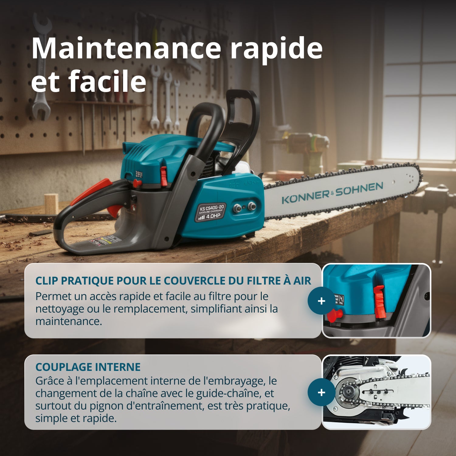 Tronçonneuse à essence KS CS40G-20