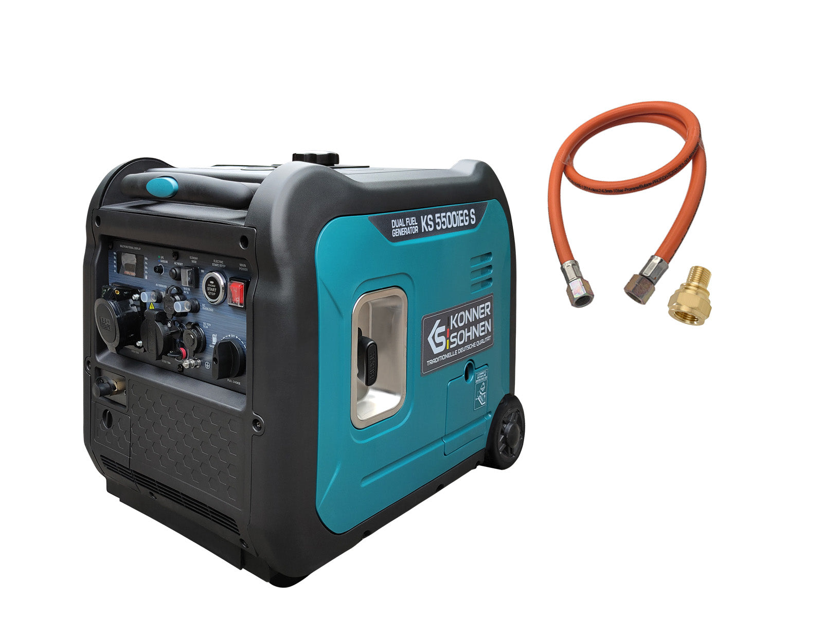 Furtun de gaz 1/4" stânga + adaptor pentru conexiune GPL