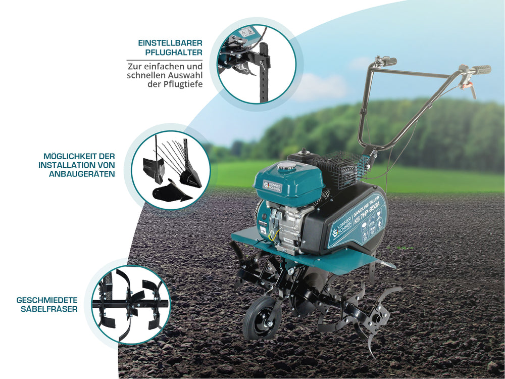 Bensindriven jordfräs KS 7HP-850A