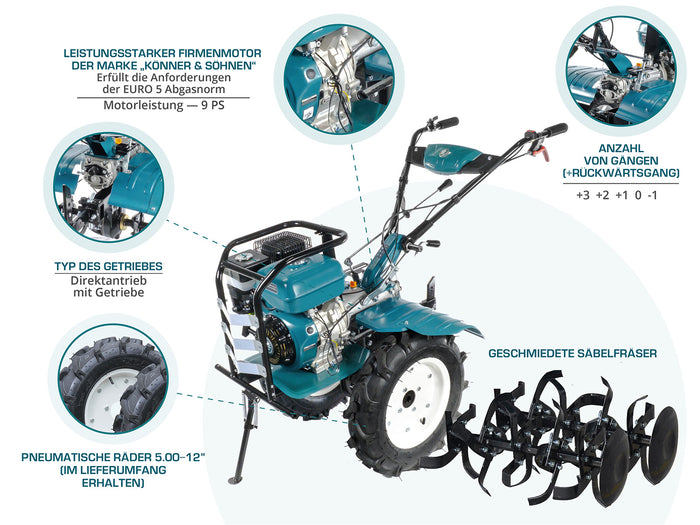 Benzin-Bodenhacke KS 9HP-1350G-3 (500)