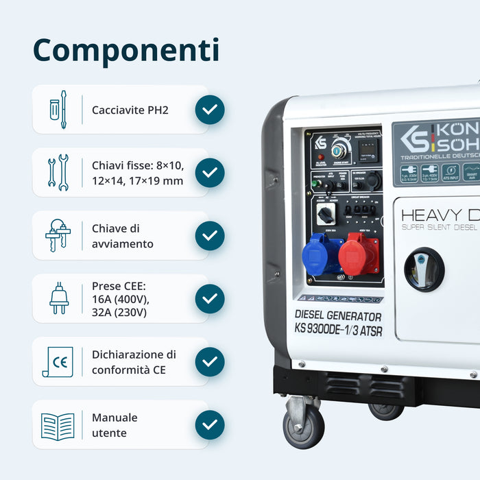 Generatore diesel "Könner & Söhnen" KS 9300DE-1/3 ATSR (EURO V)