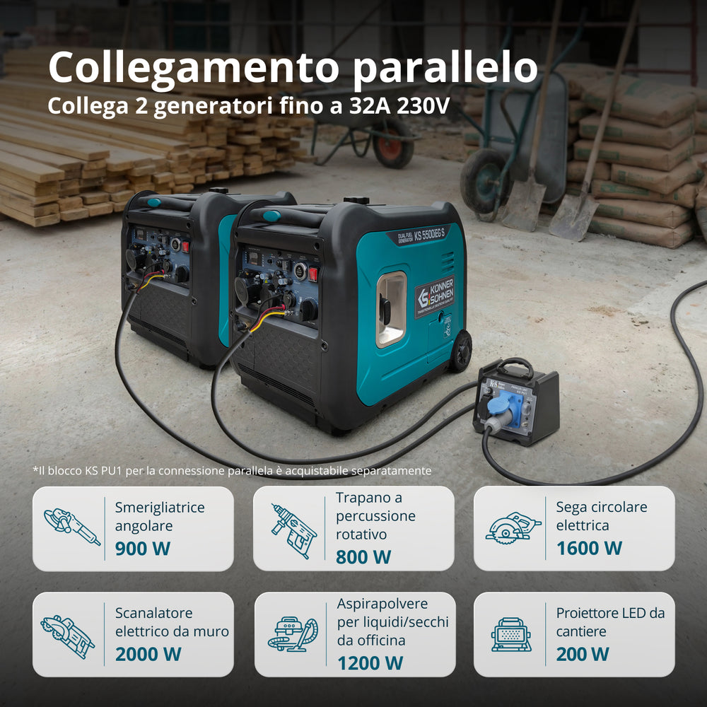 Generatore inverter a GPL/Benzina KS 5500iEG S