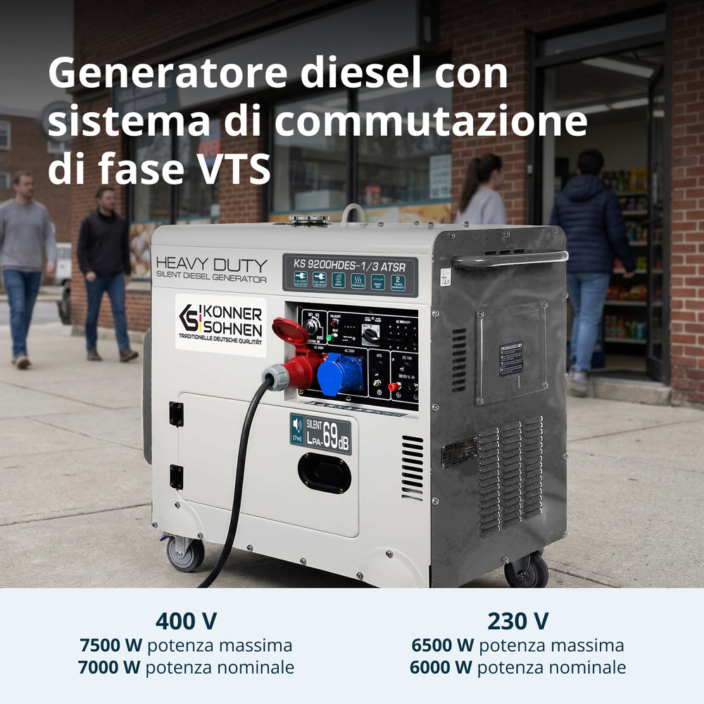 Generatore diesel "Könner & Söhnen" KS 9200HDES-1/3 ATSR (EURO V)