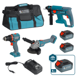 Conjunto Mestre Sem Fios 3-em-1 Kit KS RHAGD 20V SET 3