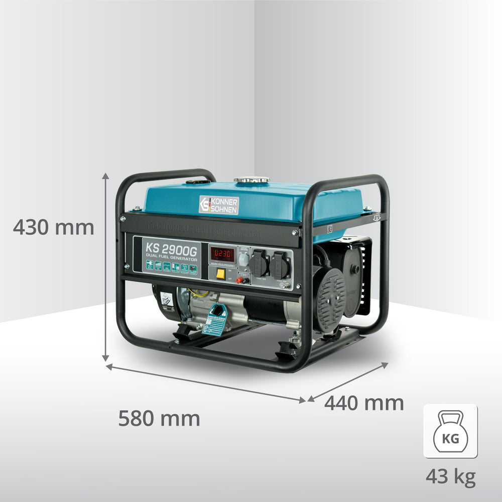 LPG/benzin generator "Könner & Söhnen" KS 2900G