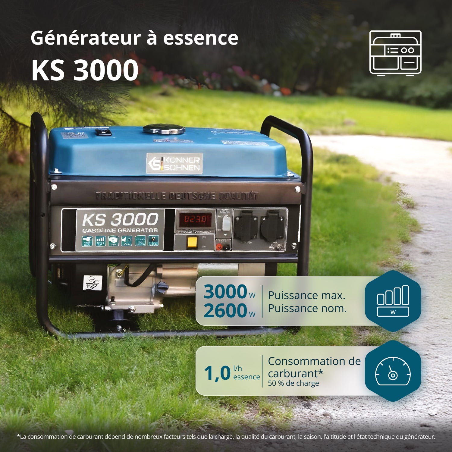 Groupe électrogène à essence "Könner & Söhnen" KS 3000