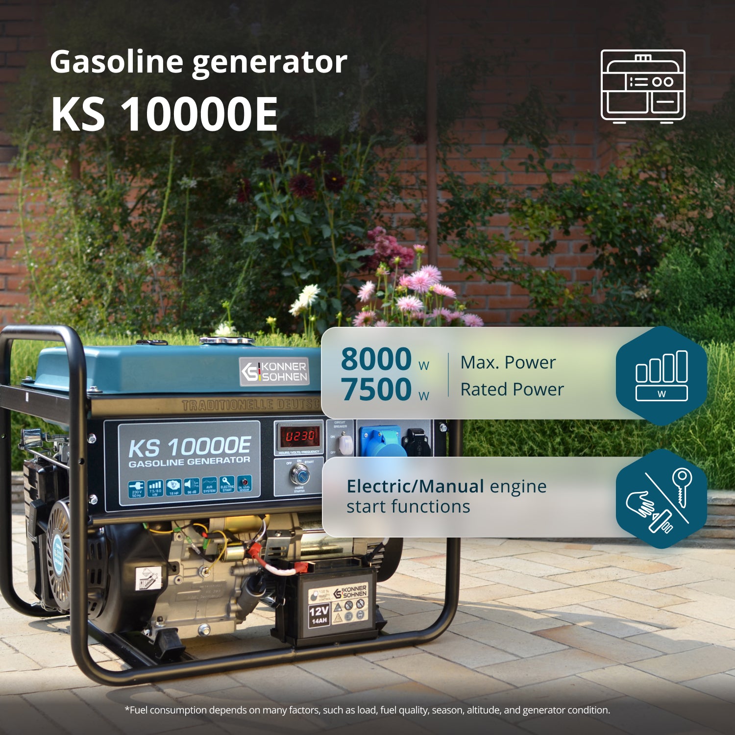 Gerador a gasolina "Könner & Söhnen" KS 10000E