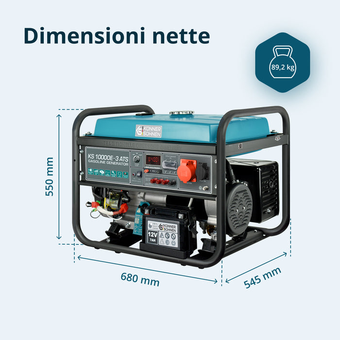Generatore a benzina "Könner & Söhnen" KS 10000E-3 ATS