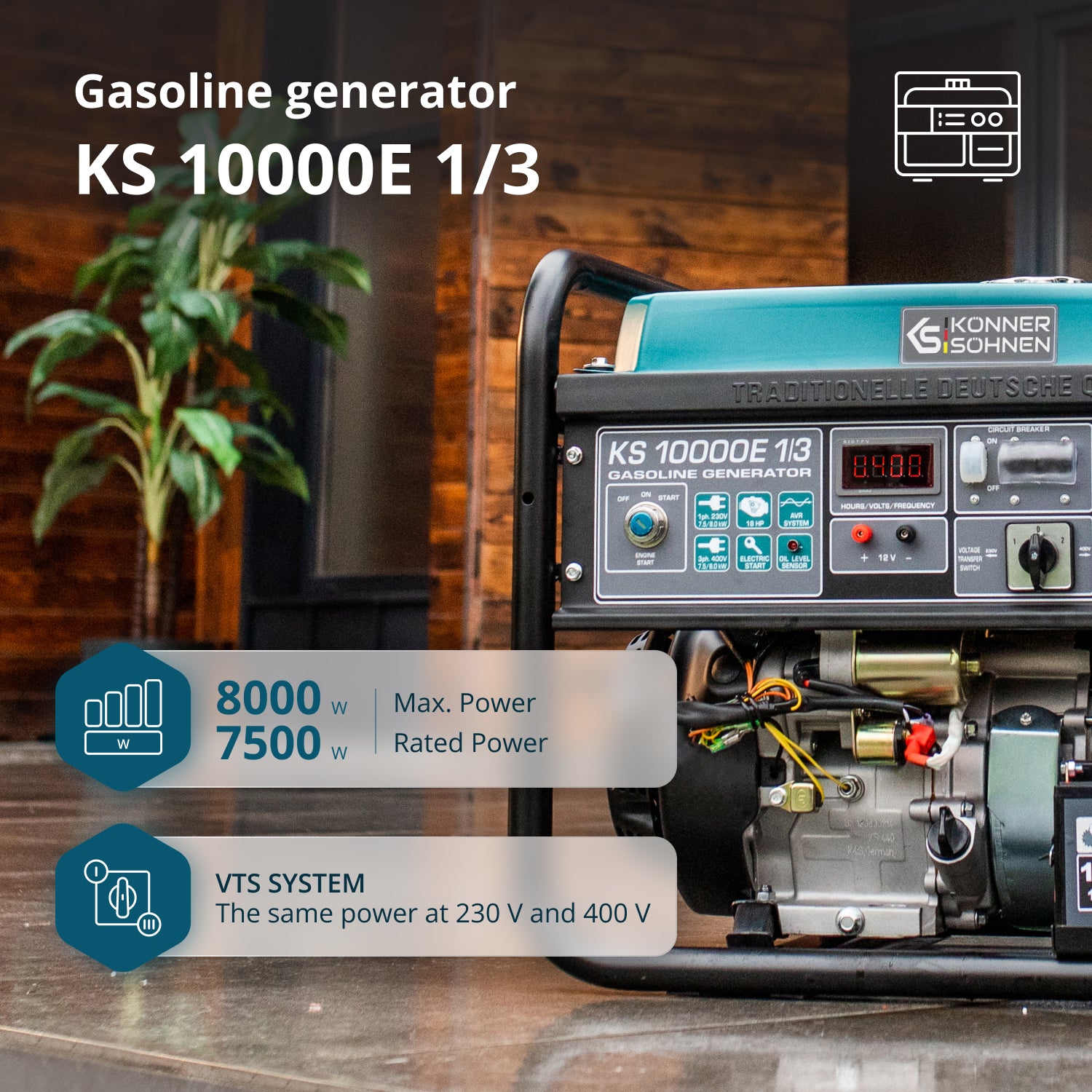 Bensinaggregat  "Könner & Söhnen" KS 10000E 1/3