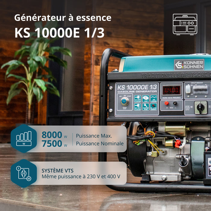 Groupe électrogène à essence "Könner & Söhnen" KS 10000E 1/3