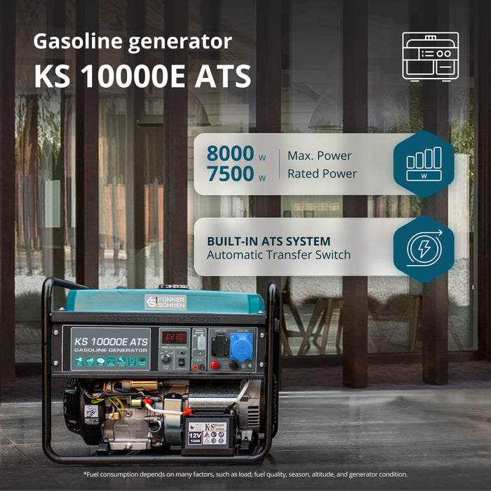 Benzingenerátor „Könner & Söhnen” KS 10000E ATS