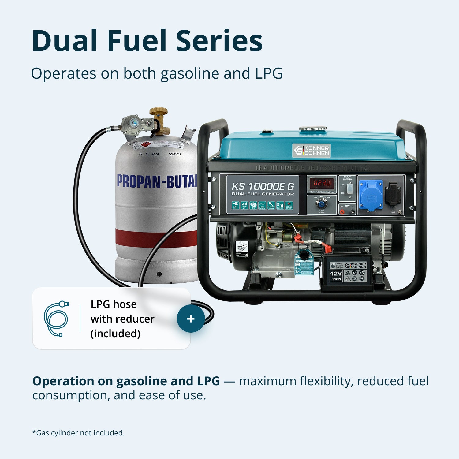 Gerador a GPL/Gasolina 'Könner & Söhnen' KS 10000E G