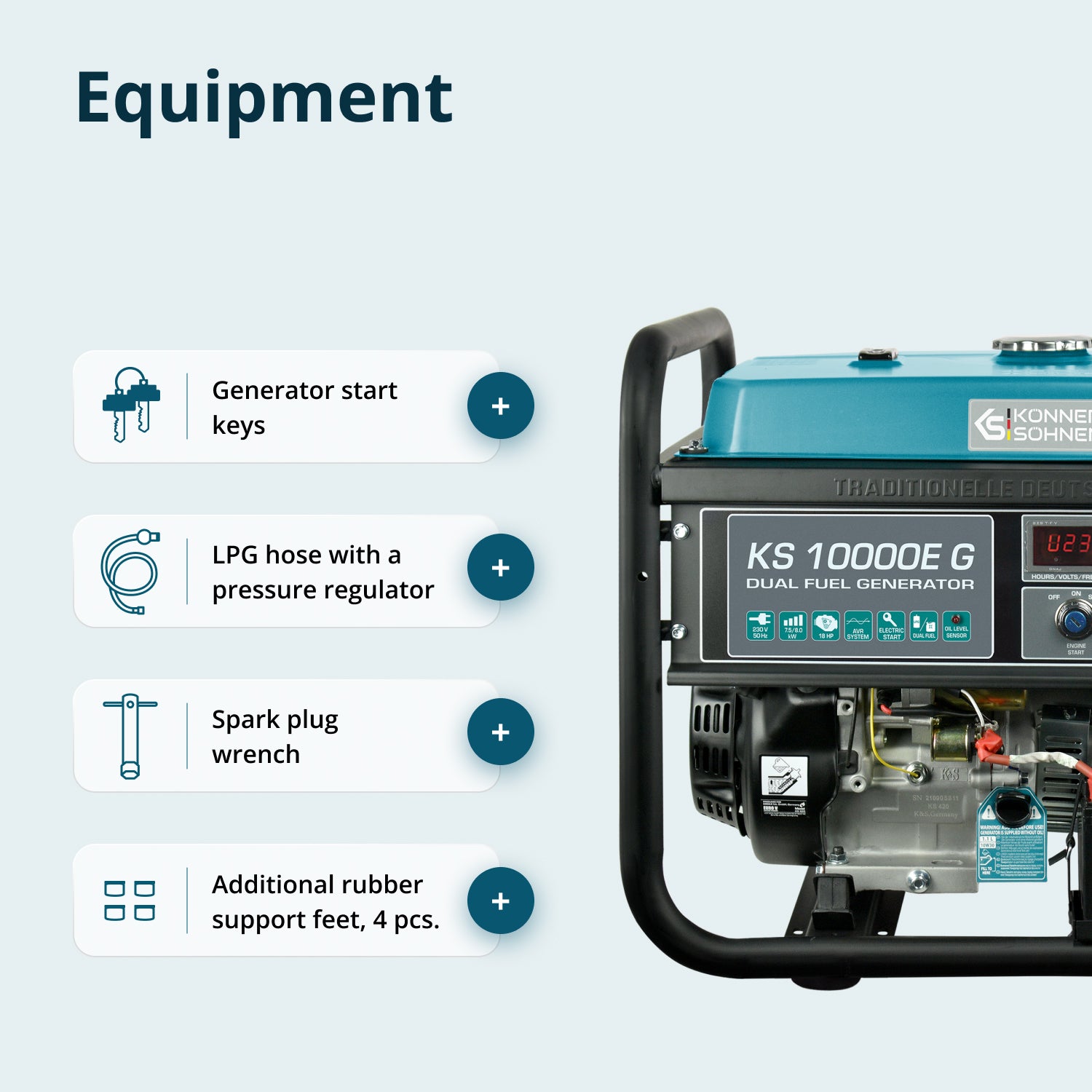 Gerador a GPL/Gasolina 'Könner & Söhnen' KS 10000E G