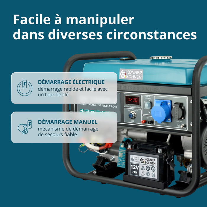 Groupe électrogène à essence/gaz "Könner & Söhnen" KS 10000E G