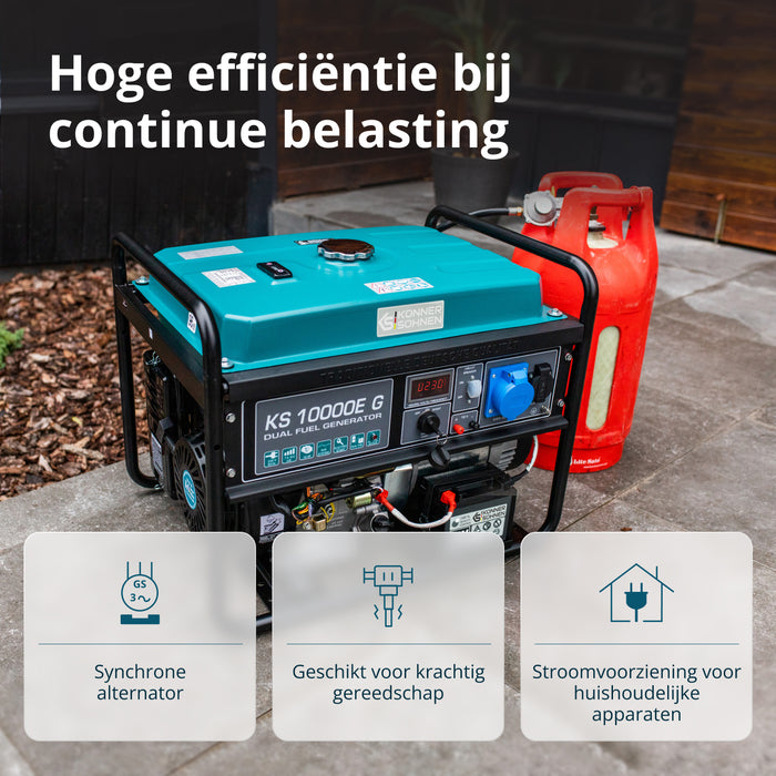 LPG/Benzine Generator "Könner & Söhnen" KS 10000E G