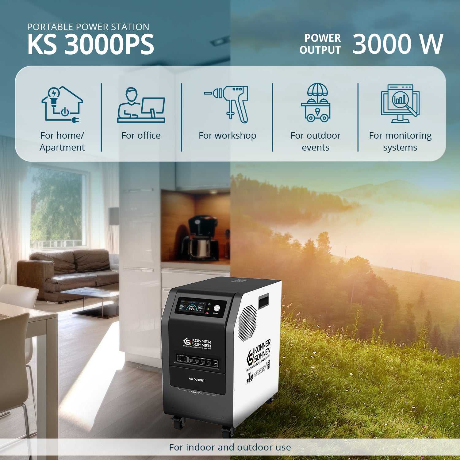 Portable Power Station 3-in-1 KS 3000PS