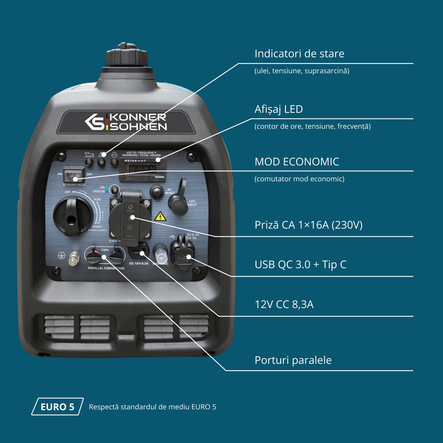Generator cu inverter pe GPL/benzină KS 3100iG S
