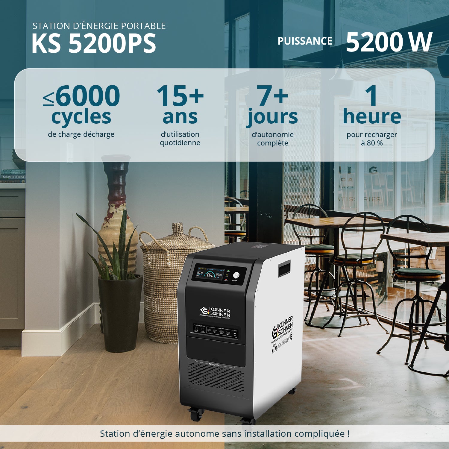 Station d’énergie portable KS 5200PS