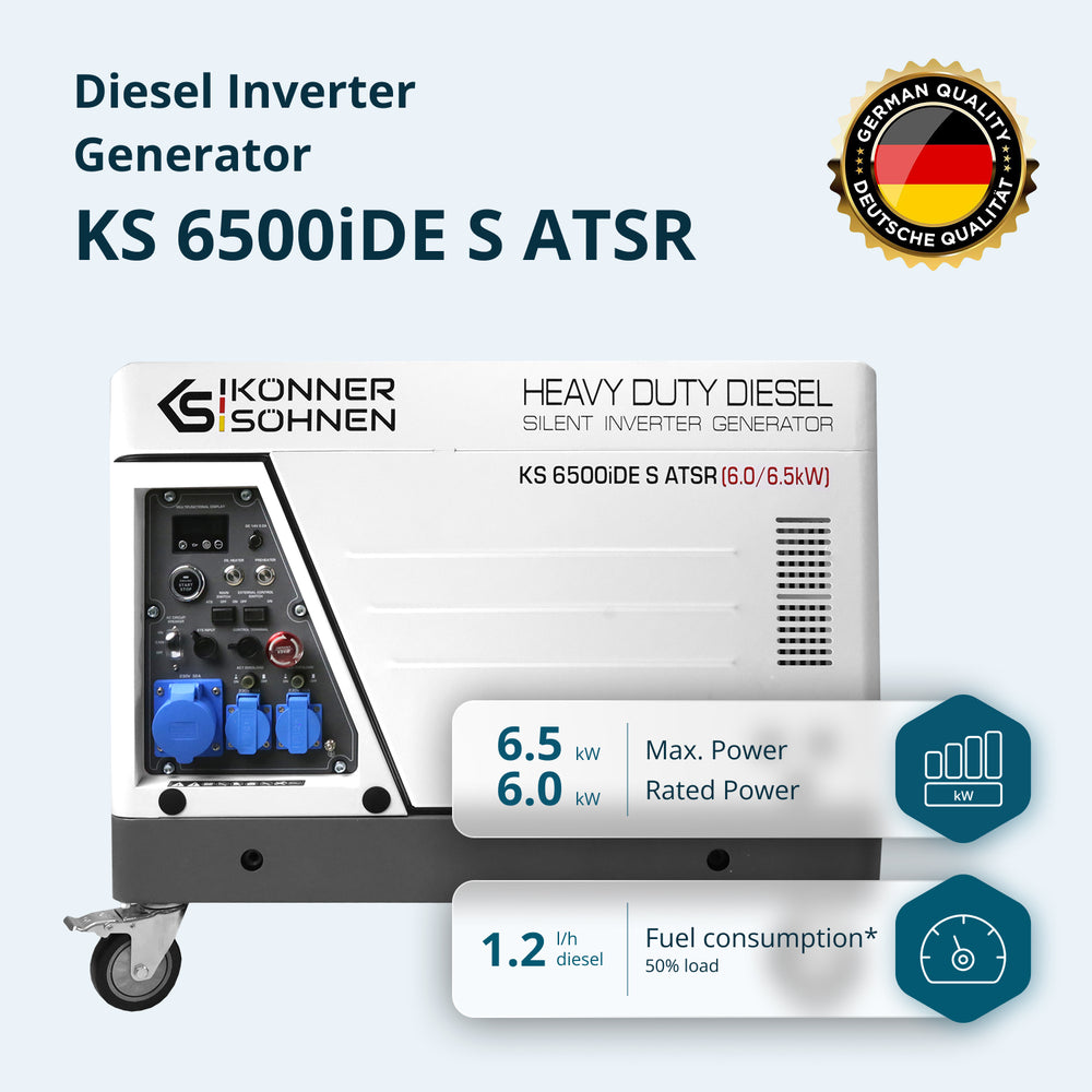 Diesel invertorový generátor v odhlučněném krytu KS 6500iDE S ATSR