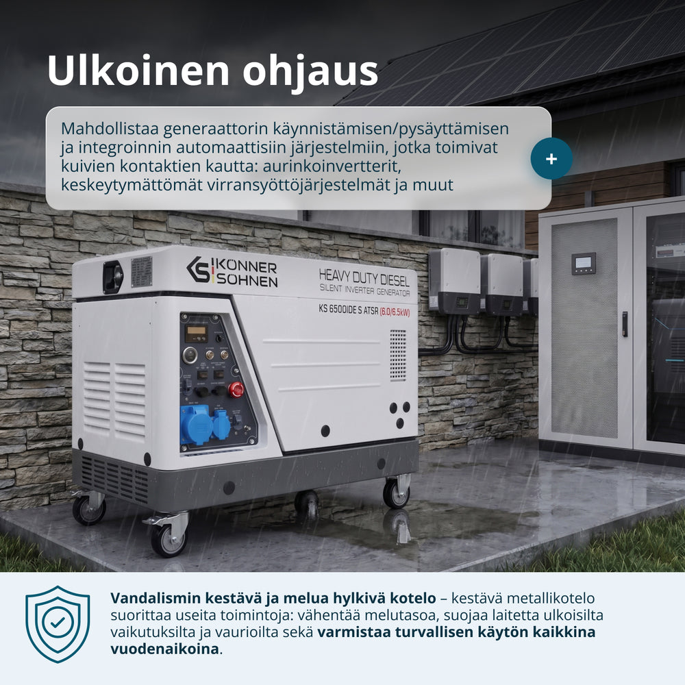 Diesel-invertterigeneraattori äänieristetyssä kotelossa KS 6500iDE S ATSR