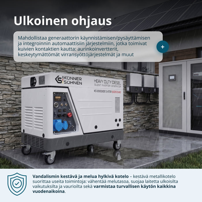 Diesel-invertterigeneraattori äänieristetyssä kotelossa KS 6500iDE S ATSR