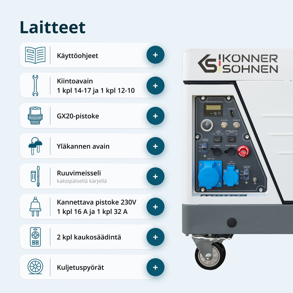 Diesel-invertterigeneraattori äänieristetyssä kotelossa KS 6500iDE S ATSR