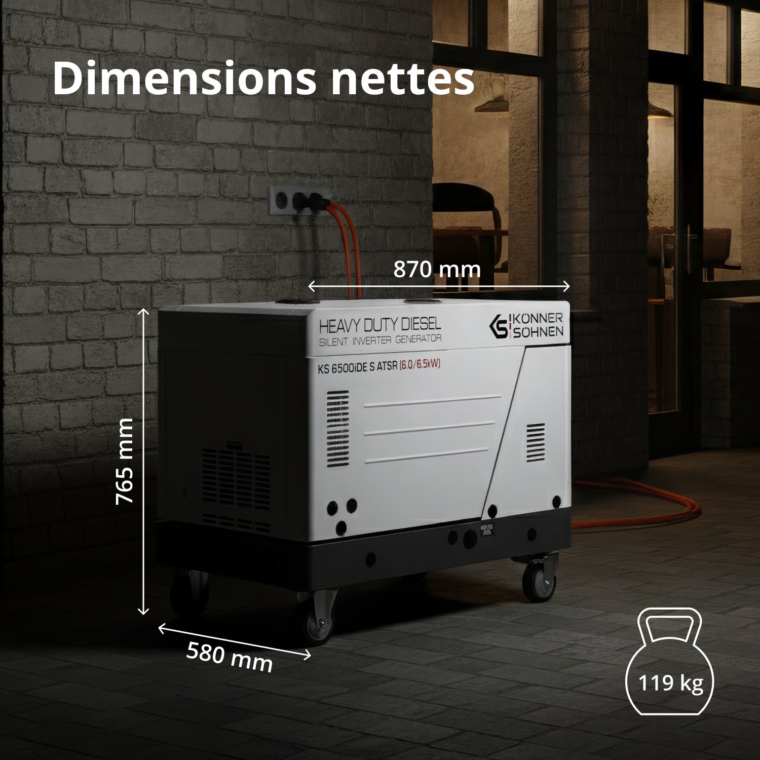Groupe électrogène diesel inverter dans un caisson insonorisé KS 6500iDE S ATSR (Reconditionné Bon état)