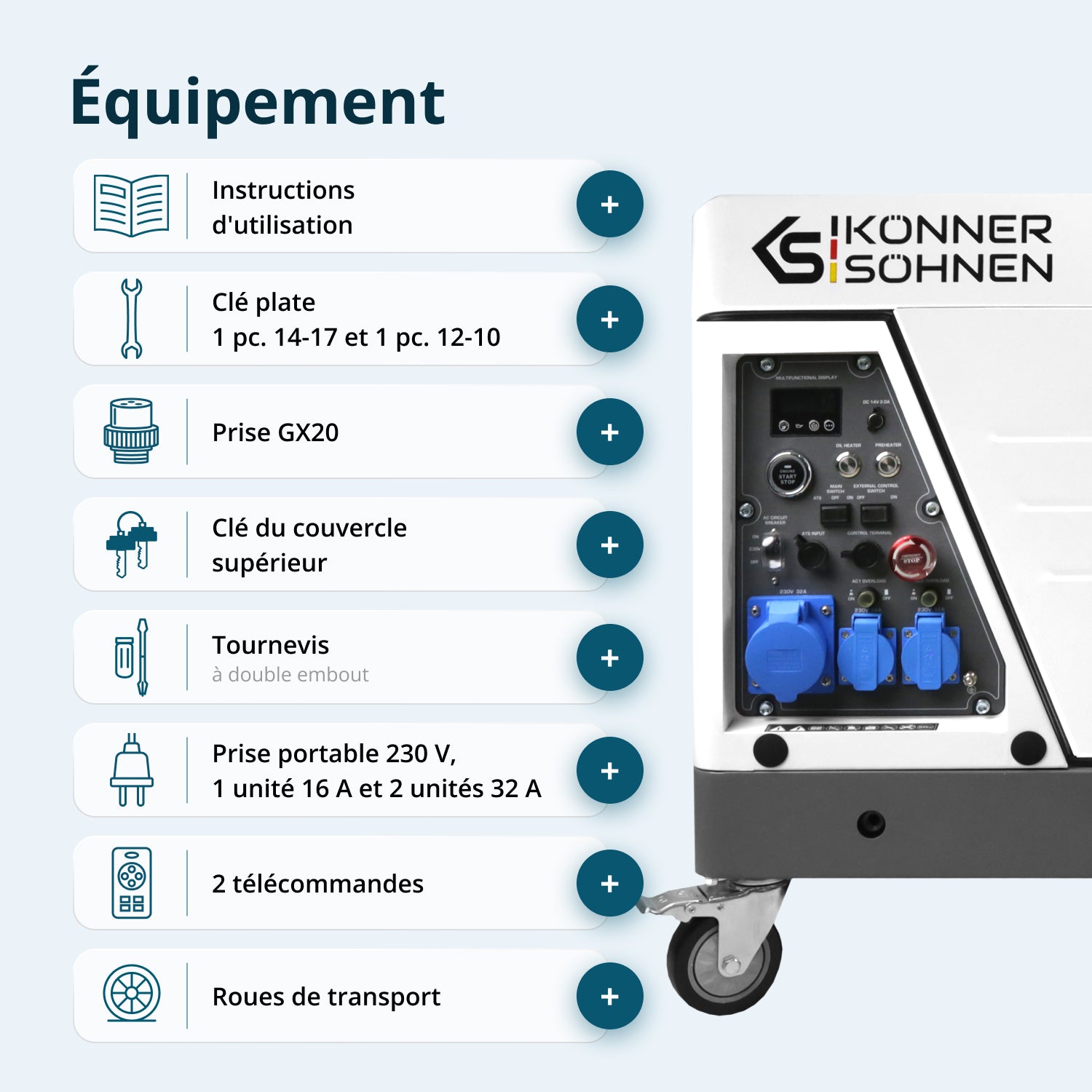 Groupe électrogène diesel inverter dans un caisson insonorisé KS 6500iDE S ATSR (Reconditionné Bon état)