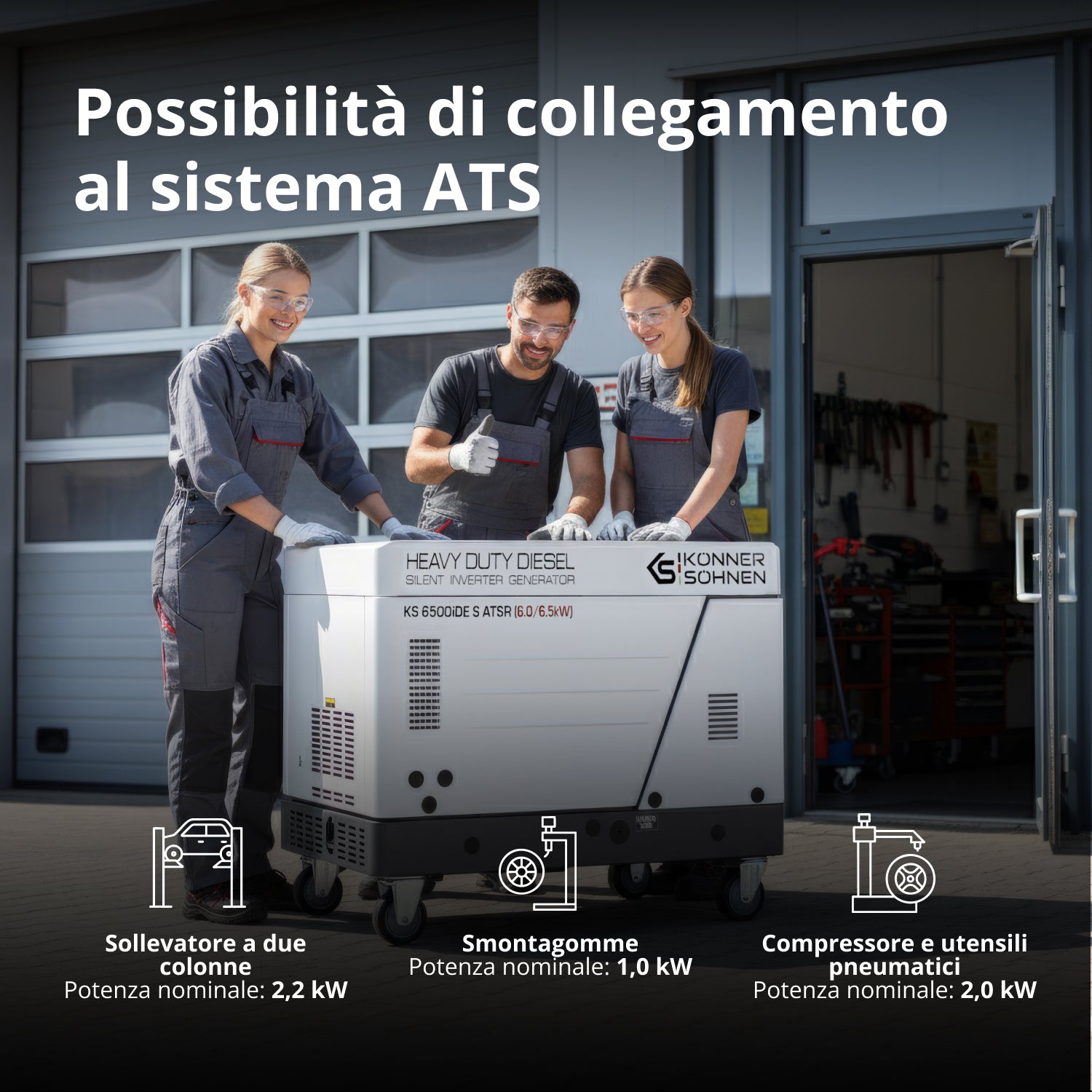 Generatore diesel inverter in cofano insonorizzato KS 6500iDE S ATSR