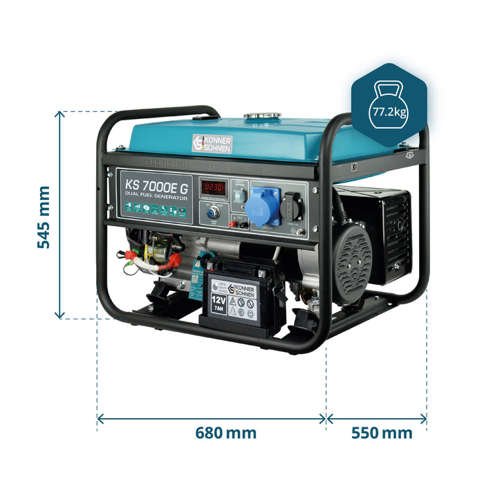 LPG/Benzin-Generator "Könner & Söhnen" KS 7000E G
