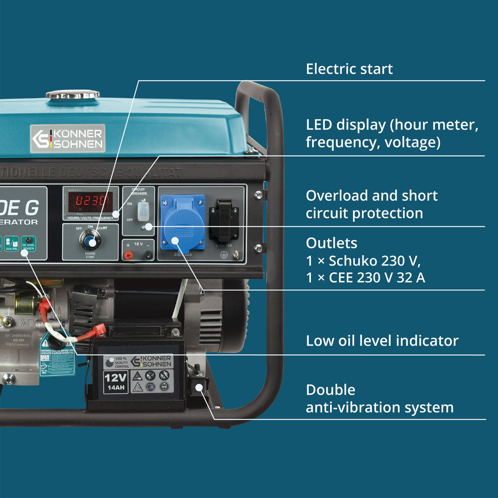 LPG/Бензинов генератор „Könner & Söhnen“ KS 7000E G
