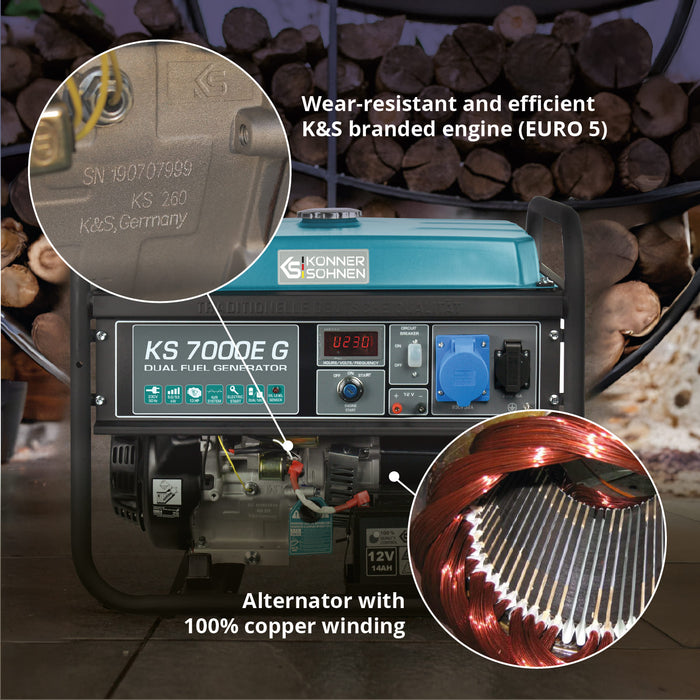 LPG/Бензинов генератор „Könner & Söhnen“ KS 7000E G