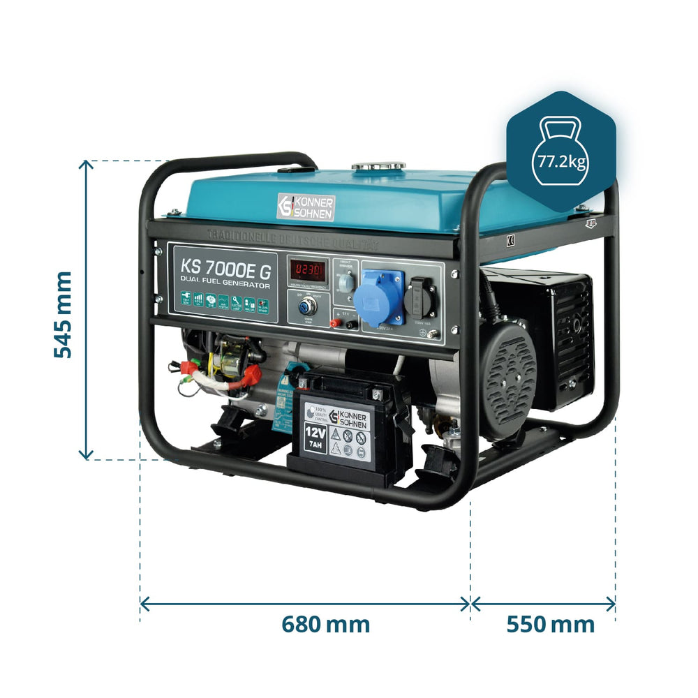 LPG/Бензинов генератор „Könner & Söhnen“ KS 7000E G