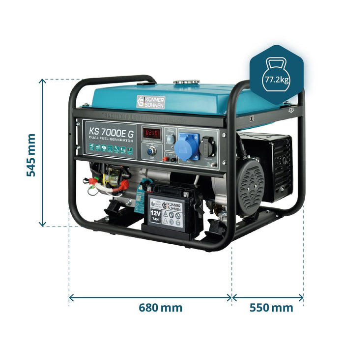 LPG/Бензинов генератор „Könner & Söhnen“ KS 7000E G