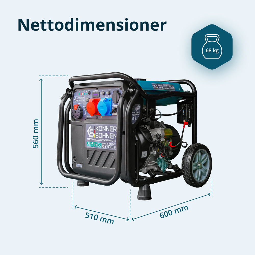 LPG/benzin invertergenerator KS 8100iEG 1/3