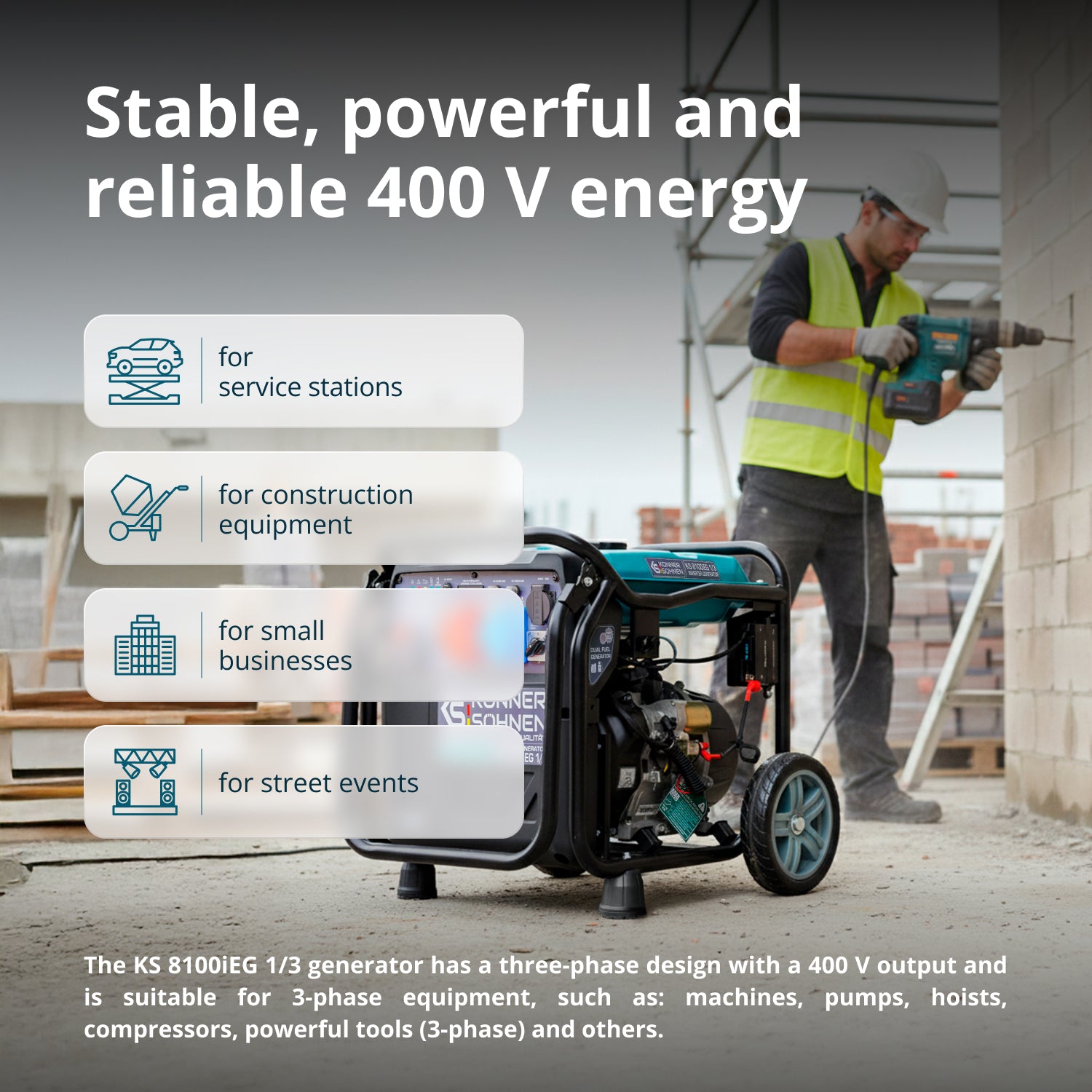 Gerador inversor a GPL/gasolina KS 8100iEG 1/3