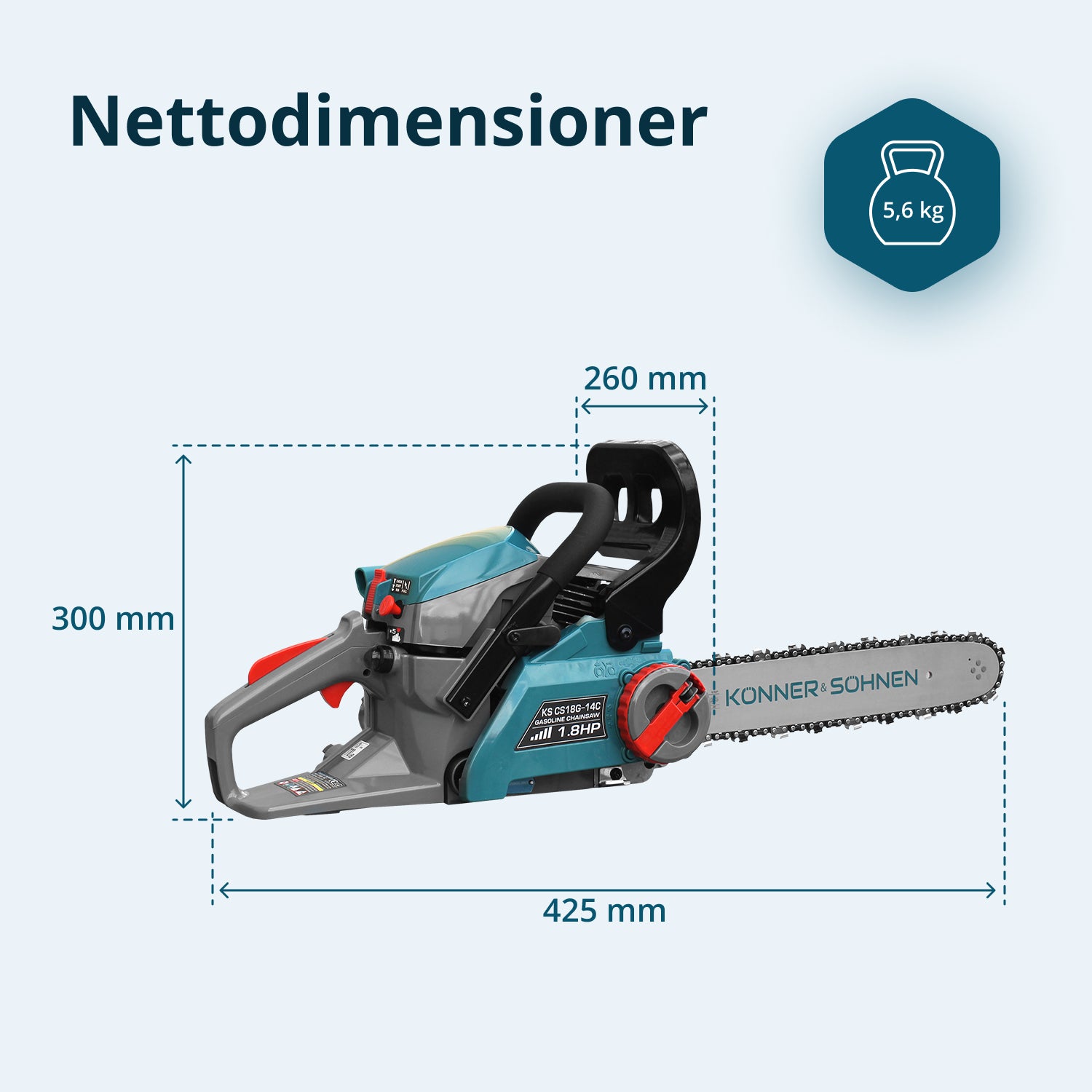 Benzinmotorsav KS CS18G-14C