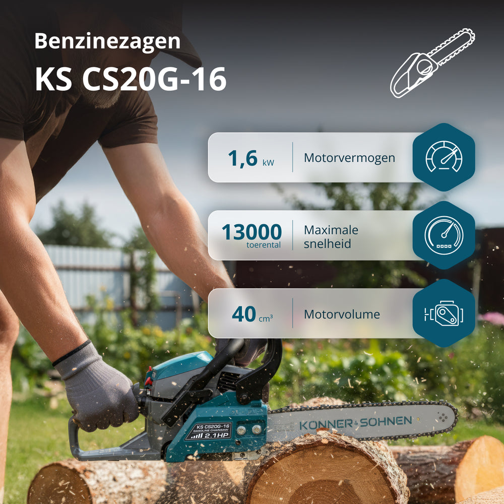 Benzinekettingzaag KS CS20G-16