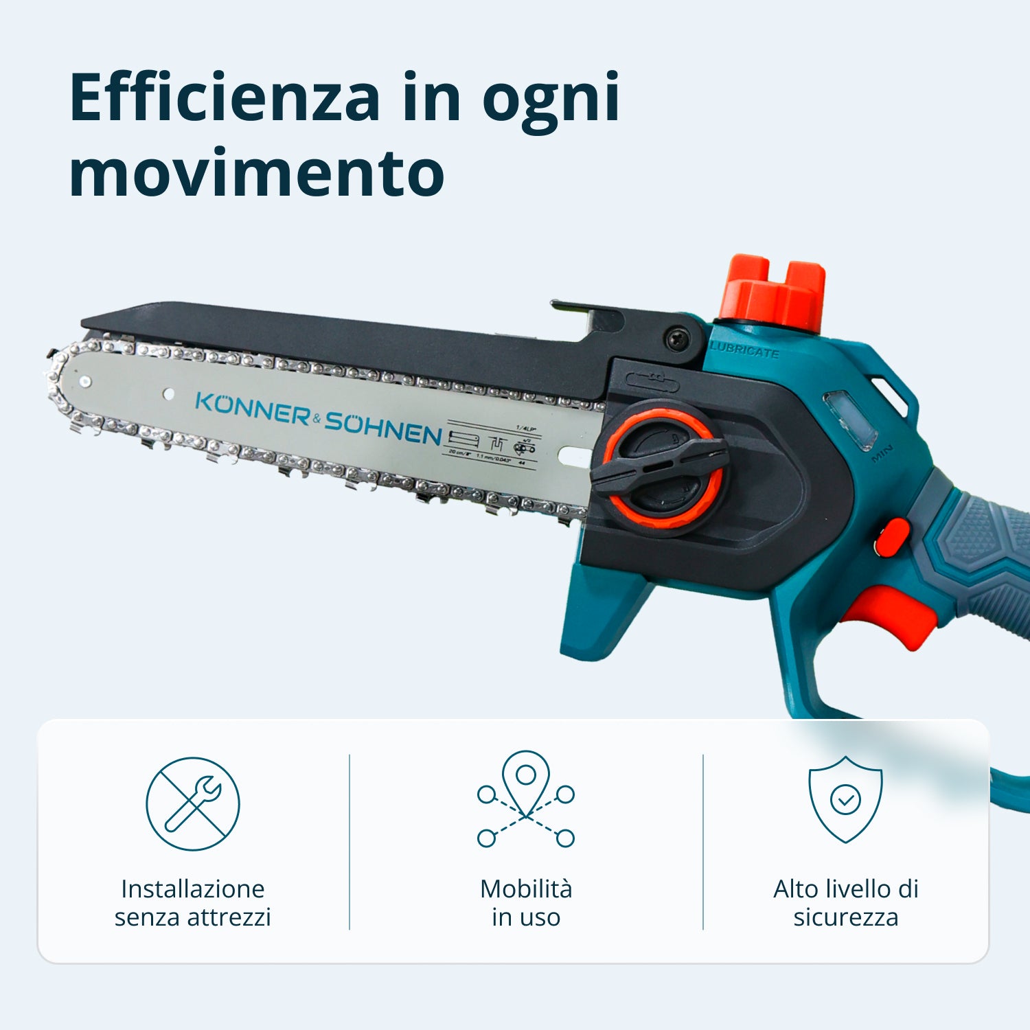 Motosega Mini a Batteria KS MCS20V-8