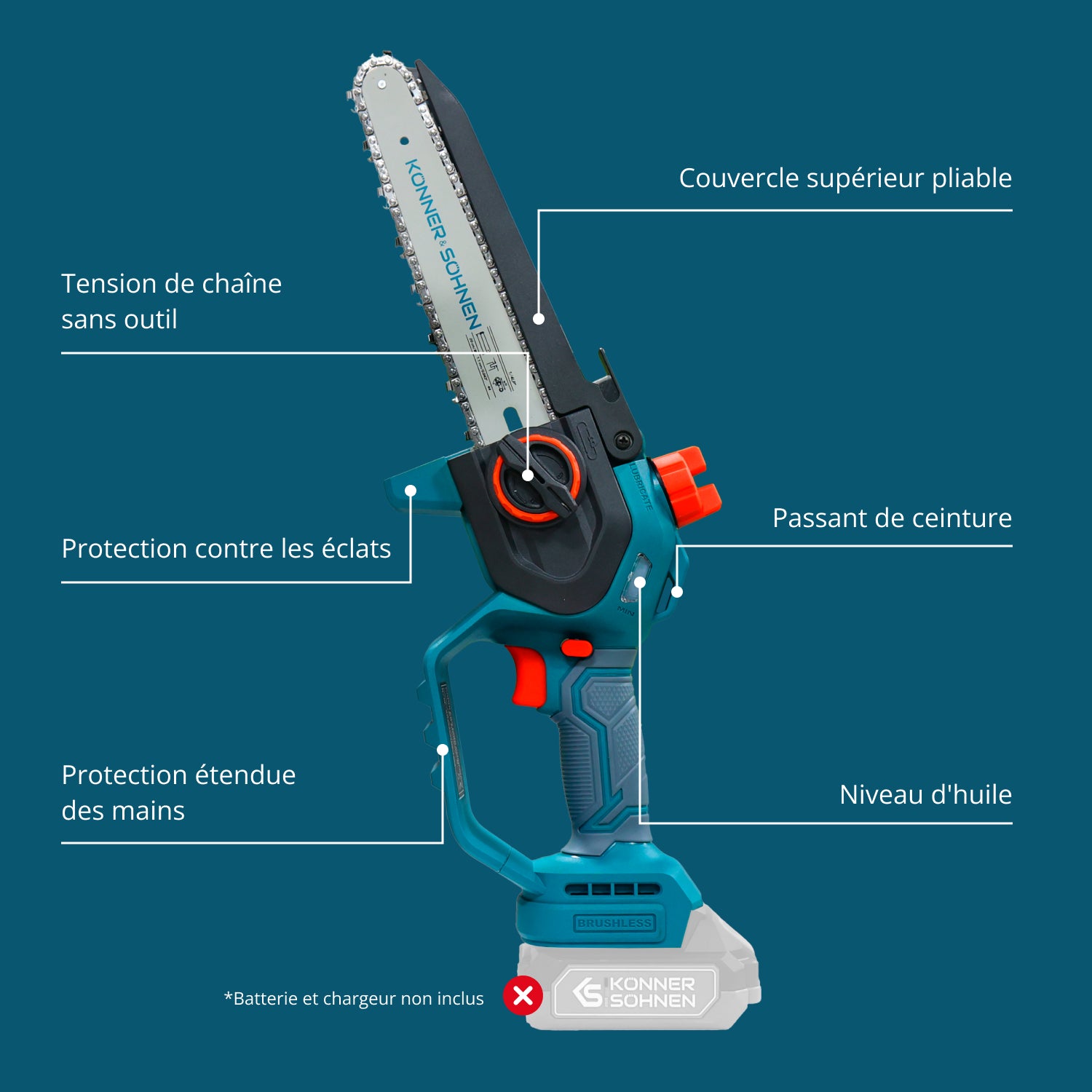 Mini Motosserra Sem Fios KS MCS20V-8
